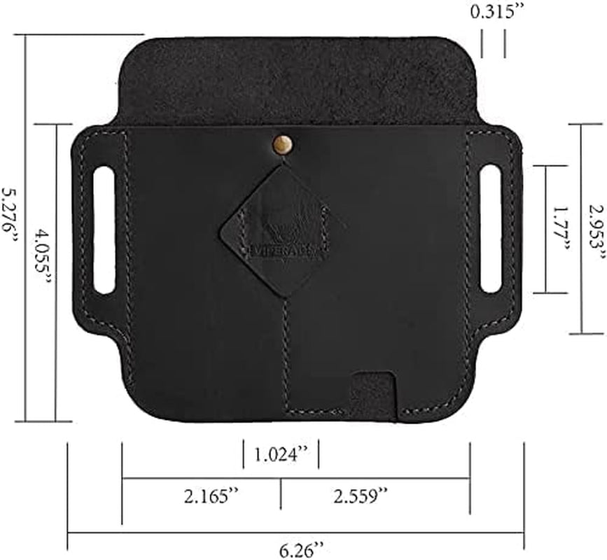 PJ19 Multitool Sheath, EDC Belt Organizer Sheath for Men, Leather Sheath for Men, Leather Flashlight Holster for Belt, Pen Holder for Tactical Pen